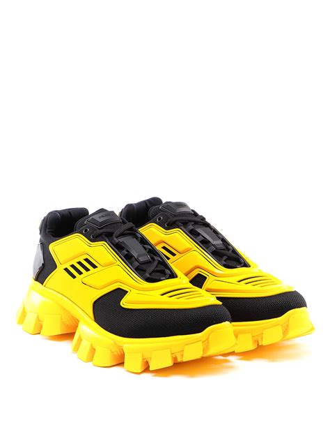 black and yellow prada cloudbust|Prada black cloudbust thunder sneakers.